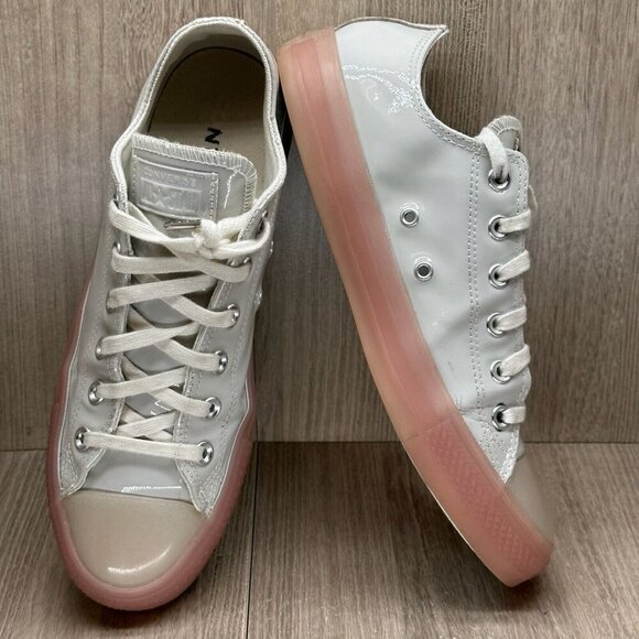 Converse Shoes M8 W10 Chuck Taylor All Star Low Sneakers Leather Beige 166446C - Picture 7 of 12